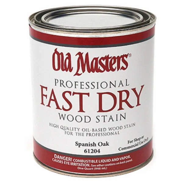 Old Masters 61204 Spanish Oak Fast Dry Stain Oil Based 1 Quart Wood Finish