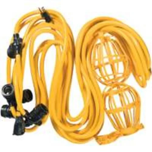Coleman Cable 075488802 String Light Cord 50 Feet Yellow Outdoor Extension Cord