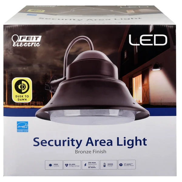 Feit Electric 73700 Dusk to Dawn LED Security Light Fixture Bronze 13 Inch 50W