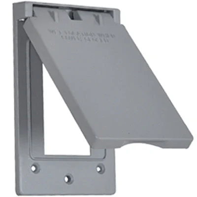 Master Electrician 1C-GV Vertical Ground Fault Interrupter Flip Cover Gray