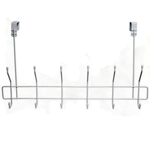 Simple Spaces SS-HG6-50-PE-3L Door Hanger 6 Hook White Over Door Organizer