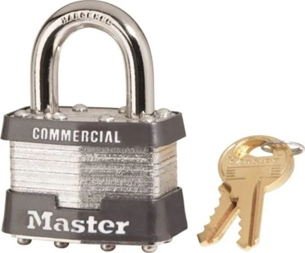 Master Lock 1KA2008 Laminated Padlock Steel Cadmium 5/16 x 15/16 x 3/4 Inch for High Security