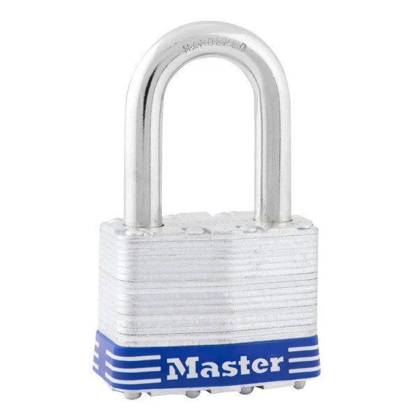 Master Lock 5DLF Laminated Steel Padlock 2 Inch Wide with 1-1/2 Inch Shackle Keyed Padlock