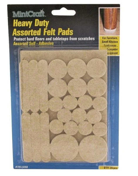 Prosource FE-50209-PS Heavy Duty Beige Felt Pads Assortment for Furniture