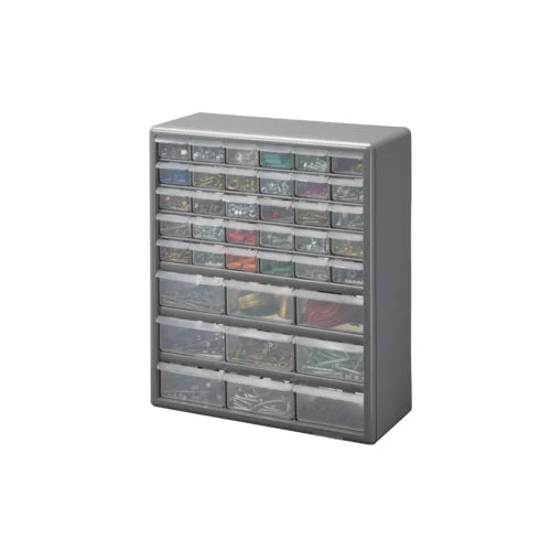 Stack-On DS-39 39-Bin Plastic Drawer Cabinet Silver Gray Parts Organizer