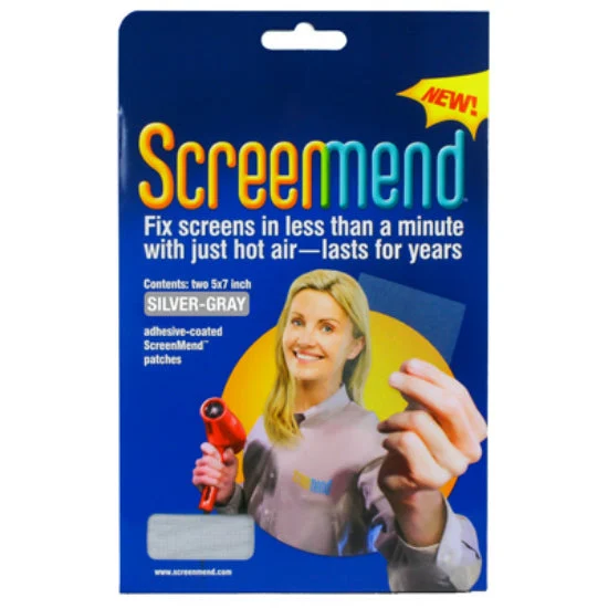 ScreenMend 04549 Adhesive-Coated Screen Repair Patch Silver 5x7 Inches 2-Pack