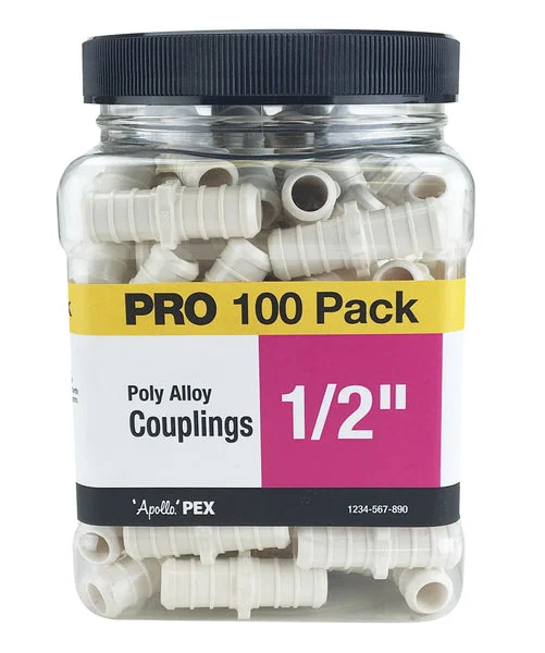 Apollo PXPAC12100JR PEX Barb Coupling Jar 100 Pack for Plumbing Connections