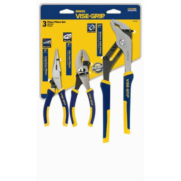 Irwin 2078704 Vise Grip ProPlier Set 3-Piece Multi-Purpose Pliers for DIY Projects