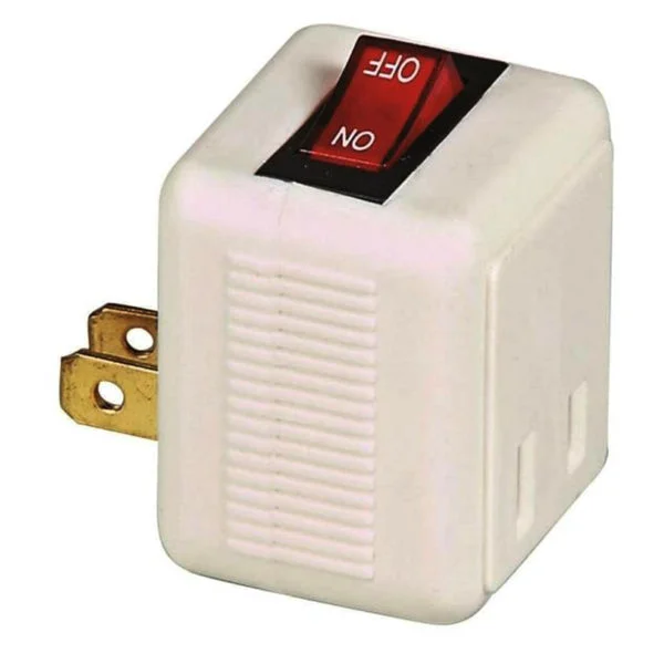 Cooper Wiring BP4404W Polarized Plug-In Switch White 15 Amp for Electrical Projects