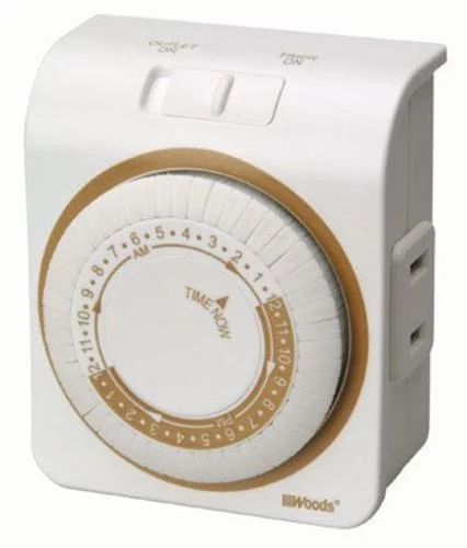Woods 50000AC Indoor Mechanical Timer 15 Amp 125 Volt for Appliances