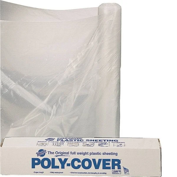 LBM Poly 6X40-C Clear Polyethylene Sheeting 40' x 100' Plastic Roll