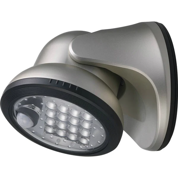 Light It 20038-101 Motion Sensor Ultra-Bright 16-LED Porch Light Silver 400 Lumens Outdoor Security Light