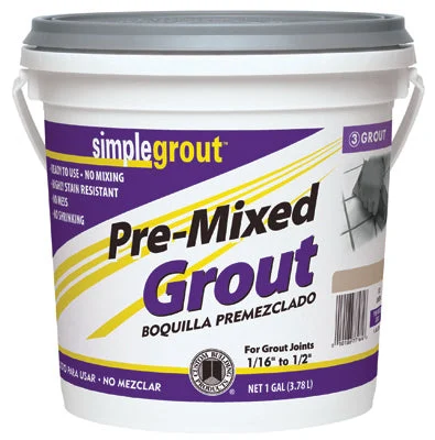 Simplegrout PMG091-2 Pre-Mixed Grout 1 Gallon Natural Gray for Tile Projects