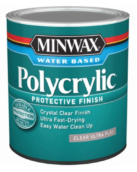 Minwax 611114444 Water-Based Polycrylic Protective Finish 1 Quart for Wood Protection