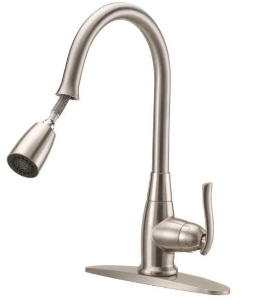 Boston Harbor FP4A0000NP Single Handle Pull-Down Kitchen Faucet in Brass Nickel