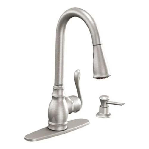 Moen CA87003SRS Anabelle Single-Handle Stainless Steel Kitchen Faucet with Pull-Down Sprayer