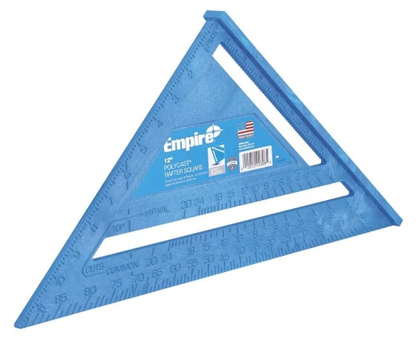 Empire 396 POLYSQUARE Heavy Duty Rafter Square 12 Inch Blue Measuring Tool