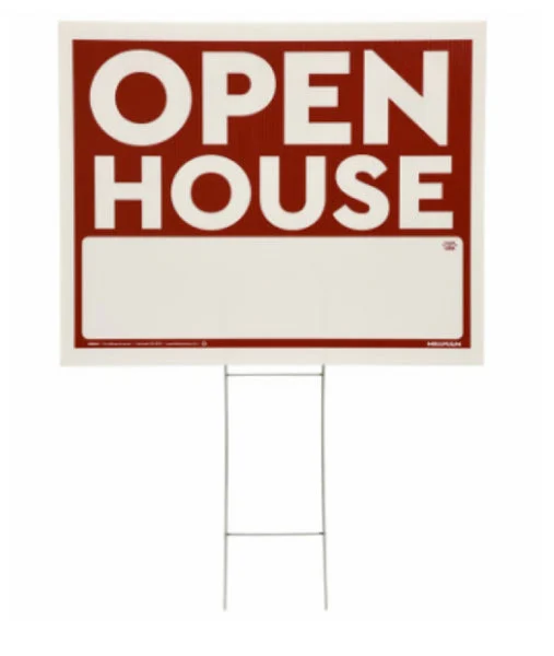 Hillman Fasteners 840049 Open House Sign With Frame Red and White 10 Inch x 14 Inch