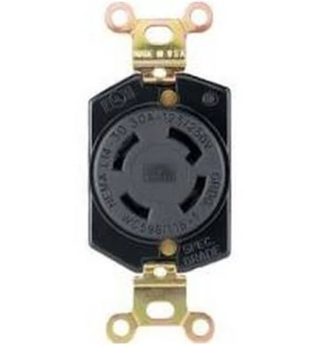 Cooper Wiring L1430R Single Locking Receptacle 3 Pole 4 Wire 30A-125 250V