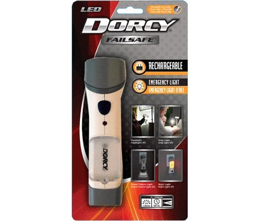 Dorcy 41-1032 LED Failsafe Rechargeable Flashlight 23 Lumens for Emergency and Outdoor Use