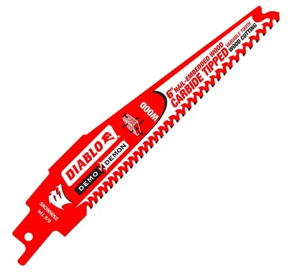 Diablo DS0606CWS3 6" Carbide Wood Cutting Reciprocating Saw Blade