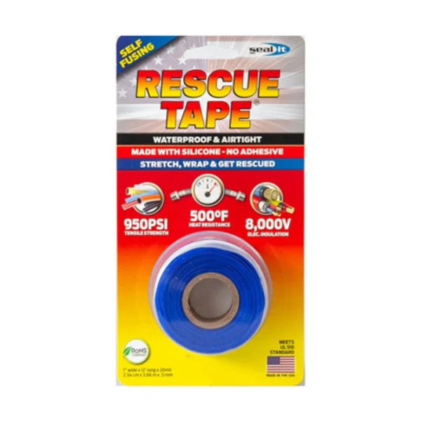Rescue Tape RT12012BBU Self-Fusing Silicone Repair Tape Blue for Leaks and Seals