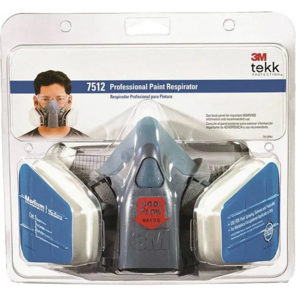3M 7512PA1-A/R-7512E Tekk Protection Professional Paint Spray Respirator Medium Size for Safety