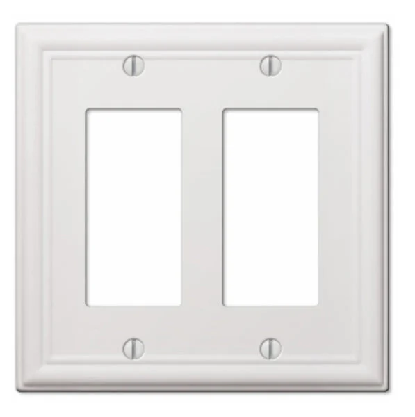 Amerelle 149RRW Chelsea Rocker Wall Plate White Stamped Steel Standard Size