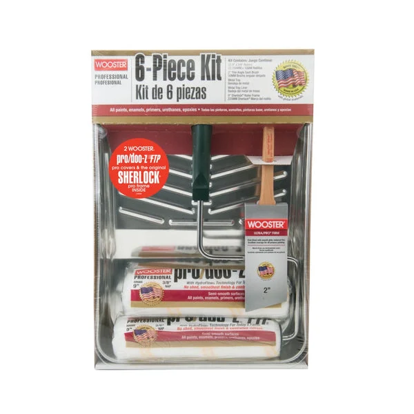 Wooster R917-9 Pro/Doo-Z FTP Roller Kit 6 Piece Professional Painting Set