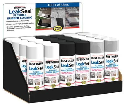 Rust-Oleum LeakSeal Rubberized Protective Utility Coating Spray 12 Oz 24 Piece for Leak Repair