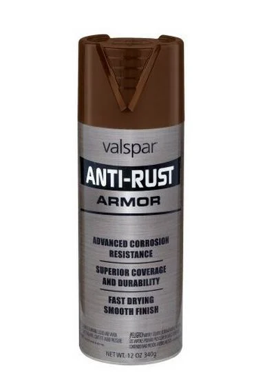 Valspar Anti Rust Armor Gloss Spray Paint 12 Oz Brown for Decorative Metal