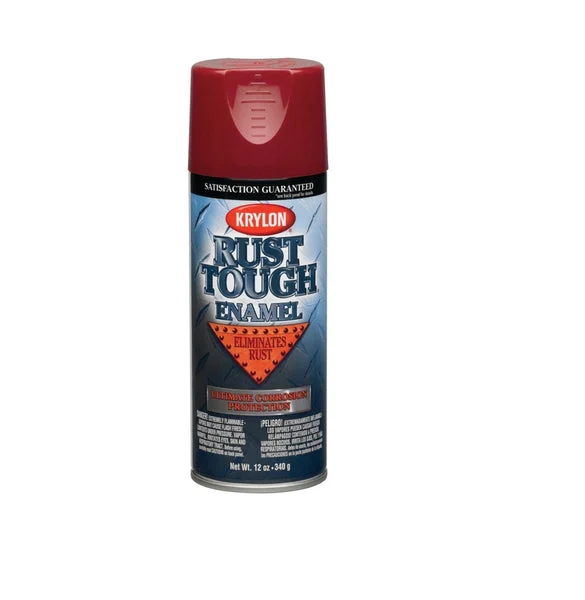Krylon RTA9210 Rust Tough Spray Paint 12 Oz Gloss Radiant Red