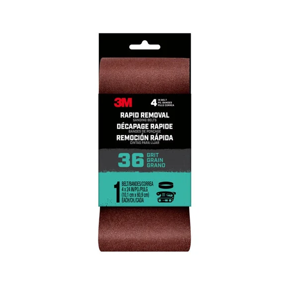 3M 27382 Rapid Removal Sanding Belt 36 Grit for Fast Material Removal