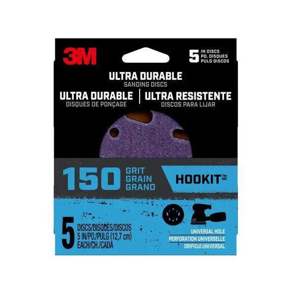 3M 27258 Hookit Ultra Durable Ceramic 5 Inch Sanding Disc for Heavy Duty Sanding