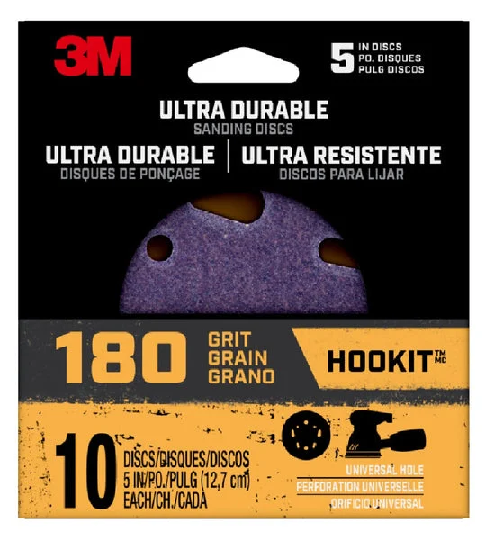 3M 27312 5 Inch Ceramic Hookit Ultra Durable Sanding Disc for Power Tools