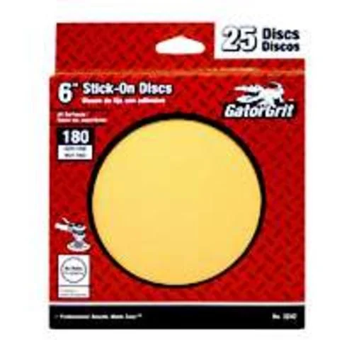 Ali Industries 3242 Gatorgrit Gold Stick-On Disc 180 Grit 6 Inch
