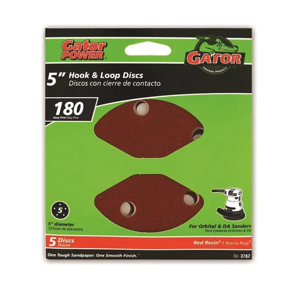 Gator 3782 5-Hole Sanding Disc 180 Grit Sandpaper for Power Sanders