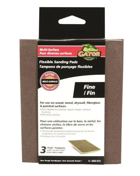Gator 4643-012 Waterproof Sanding Pad 180 Grit Synthetic Fiber for Smooth Finishing