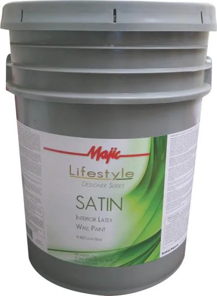Majic Lifestyle 8-1821 Satin Interior Latex Wall Paint White Light Base 1 Gallon Elegant Finish