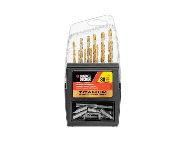 Black+Decker 71-798 Screwdriver Set 30-Piece Titanium for Home Repair
