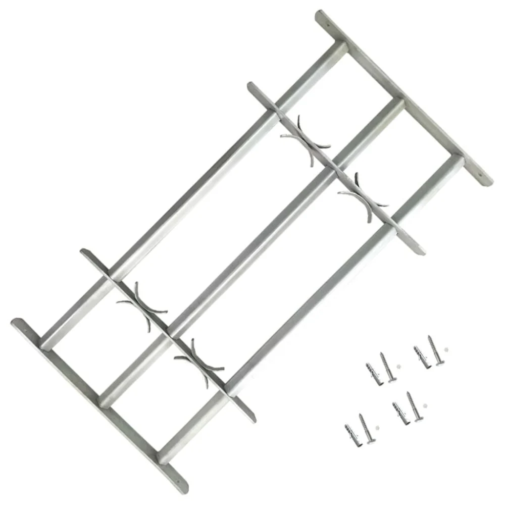 Adjustable Security Grille for Windows with 3 Crossbars 39.4-59.1 Inches