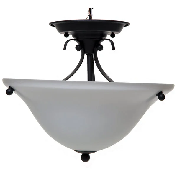 Boston Harbor F3-2SF-3L Semi Flush Ceiling Light Matte Black Modern Fixture