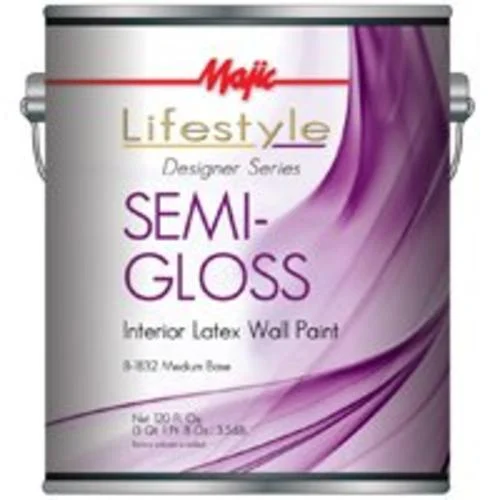 Majic 8-1832-1 Interior Latex Semi Gloss Wall Paint Medium Base 1 Gallon for Durable Finish