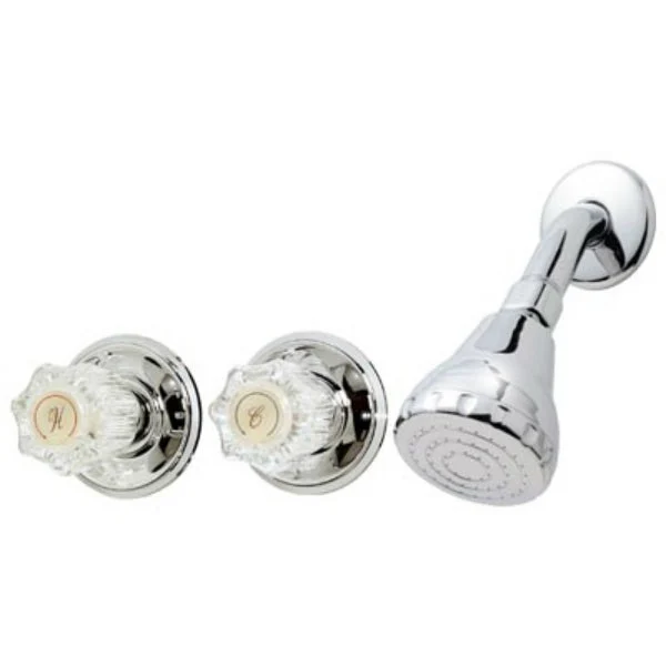 BayPointe 623445CA Two Acrylic Handle Shower Faucet, Basic Chrome Finish