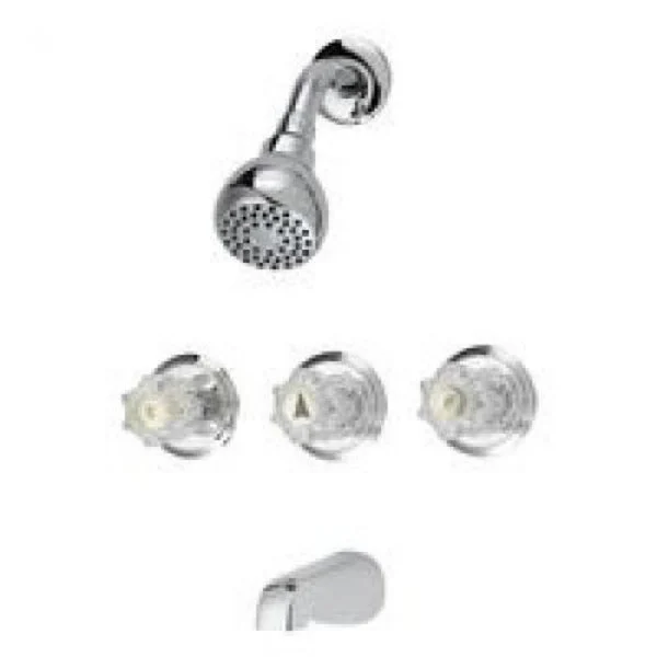 Boston Harbor GU-F3010506CP Three Handle Tub and Shower Faucet Chrome Finish Bathroom Fixture