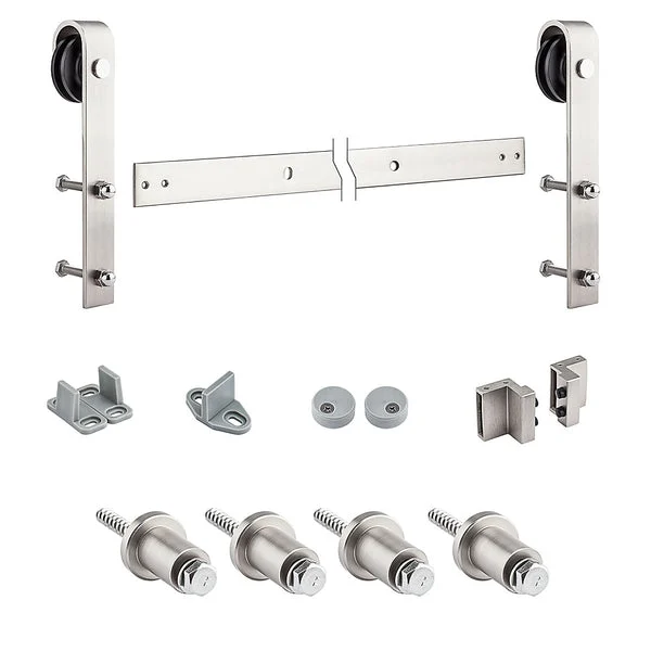 National Hardware N186-966 Deco Interior Sliding Door Hardware Sat-Nickel 72"