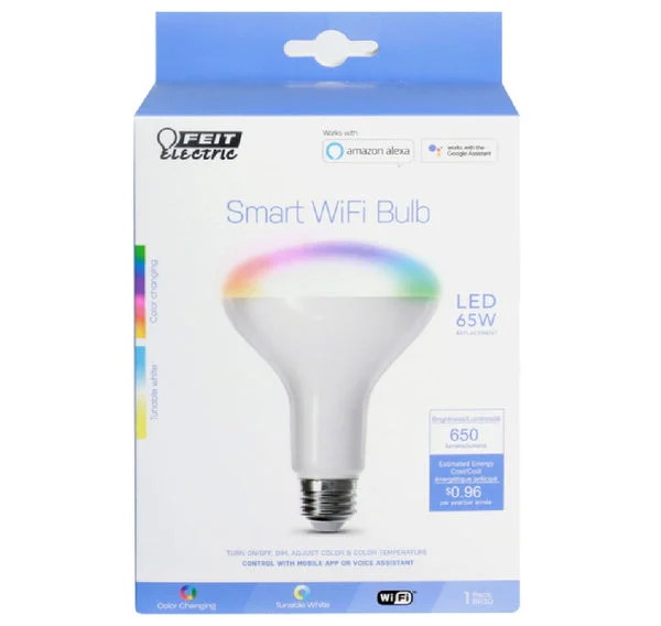 Feit Electric BR30/RGBW/CA/AG Smart WiFi Enhance LED Bulb 8W Color Changing