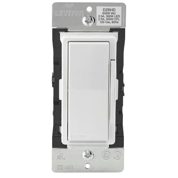 Leviton R51-DZ6HD-1RZ Decora Smart with Z-Wave Plus Technology Dimmer 600W