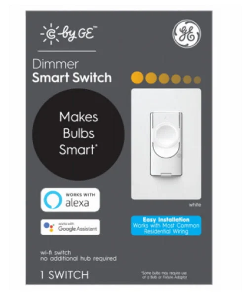 GE 93120079 Smart Switch Motion Sensing Dimmer Switch White Convenient