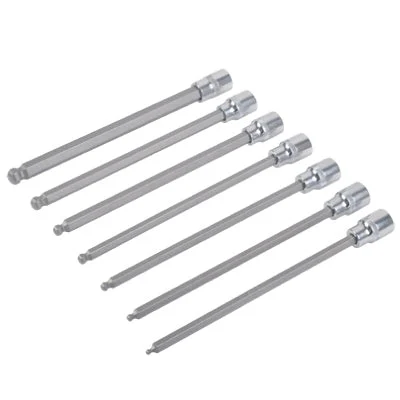 Master Mechanic DR71684 SAE Long Ball Hex Bit Socket Set 3/8" Drive 7-Piece
